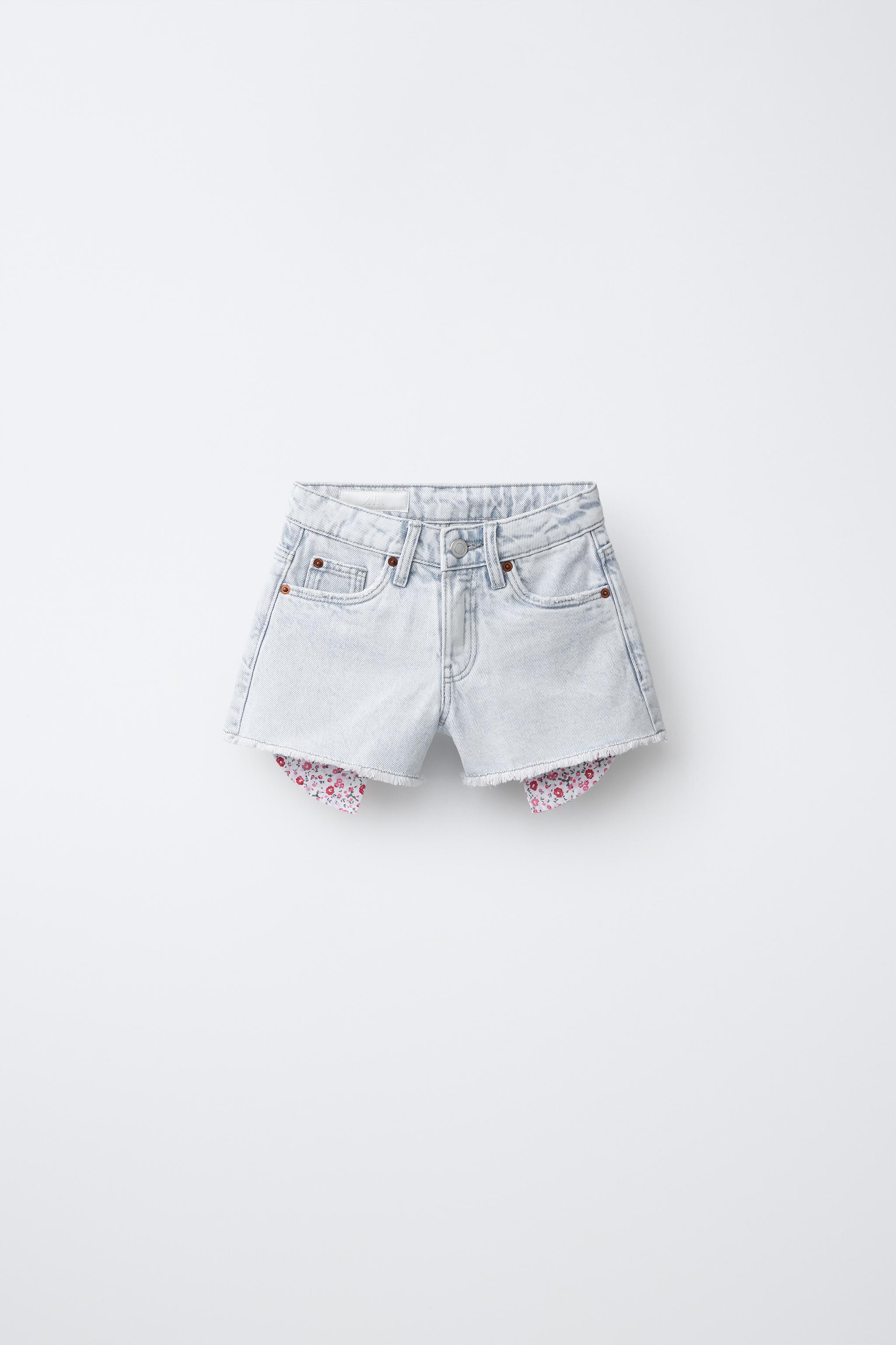 BERMUDA EN JEAN ÉTOILES IMPRIMÉ FLEURS